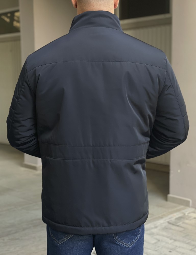 Ανδρικό μπλε μπουφάν με γιακά HM406529B φωτογραφία